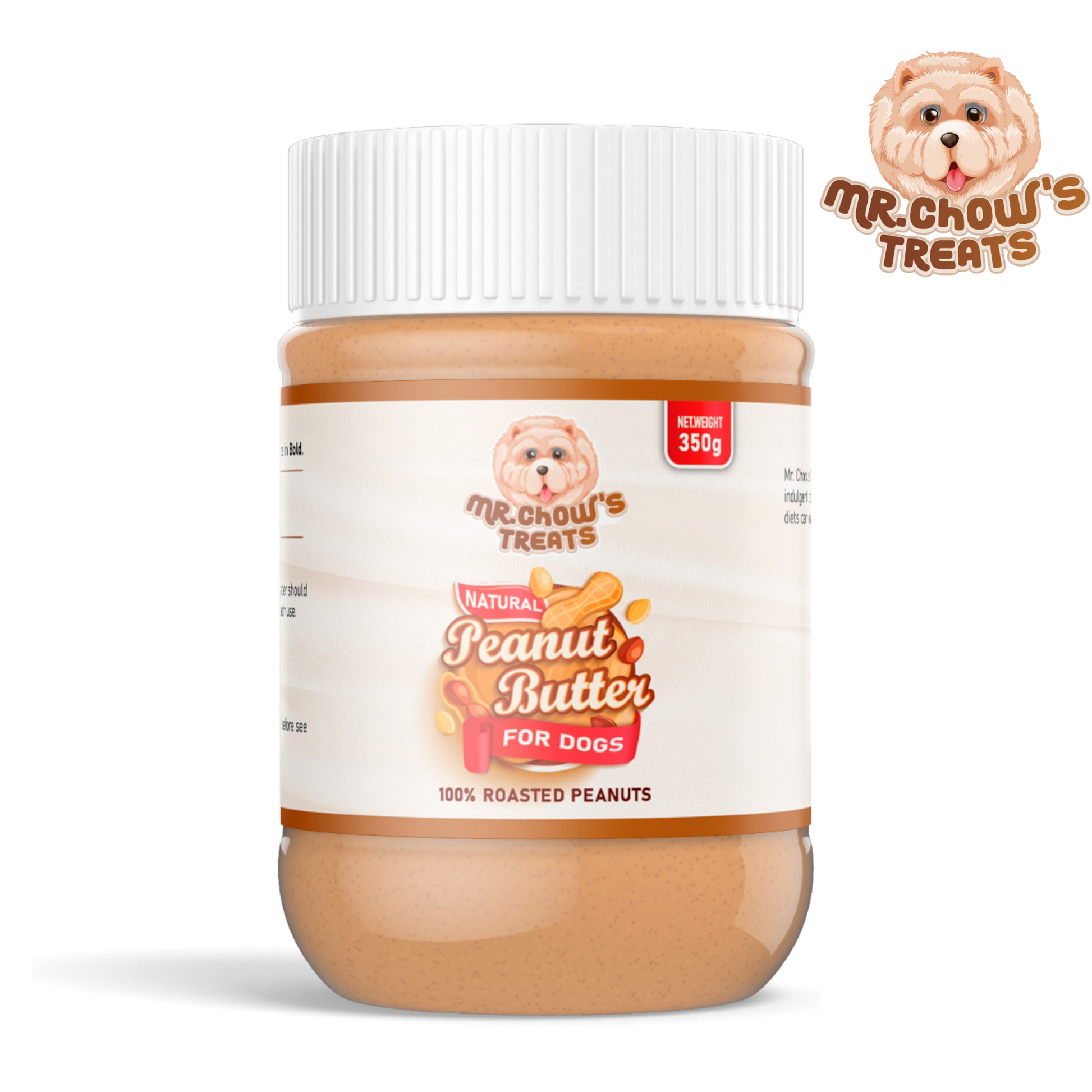Mr. Chow's Treats - Natural Peanut Butter for Dogs 100% Roasted Peanuts –  MrchowsTreats